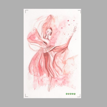 Sticker Plastic Interior color "Ballerina in pink" 30x45 cm