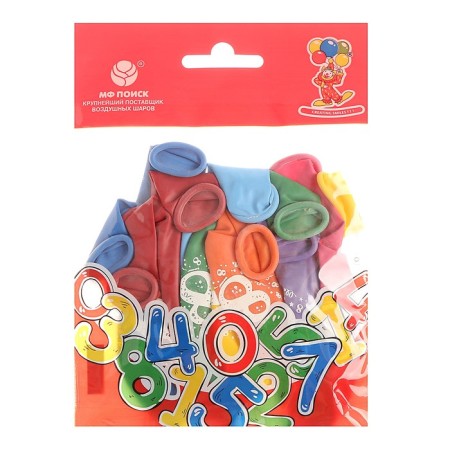Latex ball 12 “Figure 8”, pastel, 2-sided, set 10 pcs., Mix-1