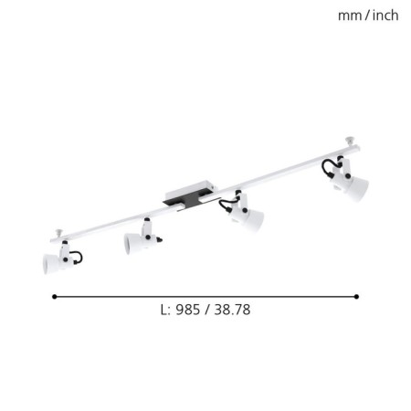 Trillo 4x5W lamp GU10 white, black-1