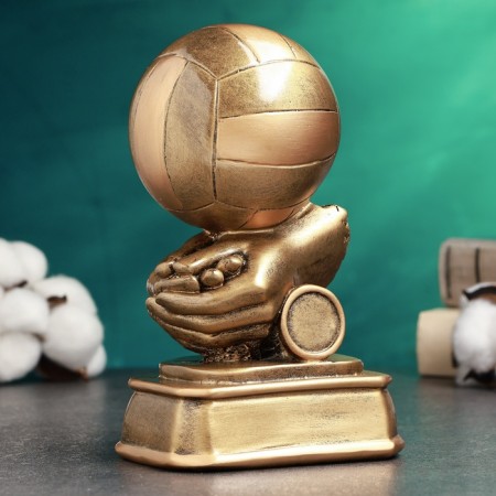 Stele "volleyball" gold, 8.5x11x18cm