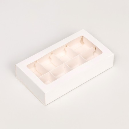 Folding box under 8 sweets, 18 x 10 x 3.5 cm, white-2
