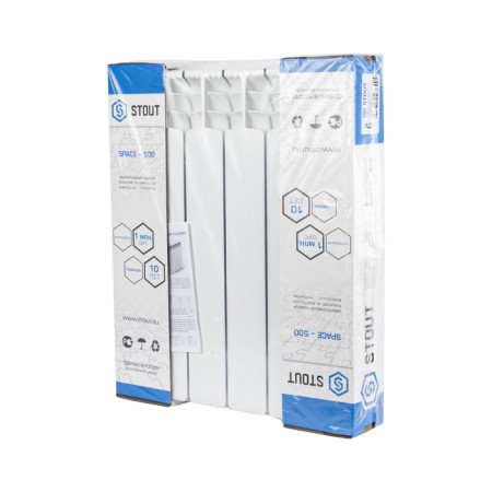 Bimetallic radiator Stout Space 500, 500 x 90 mm, 6 sections-9