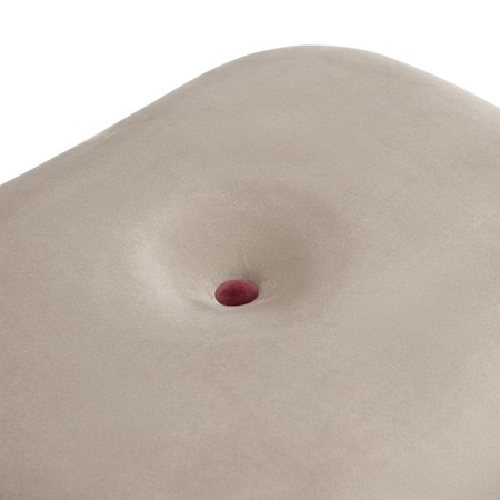 PUF PEA, 497 × 403 × 425 mm, velor, beige color / burgundy-5