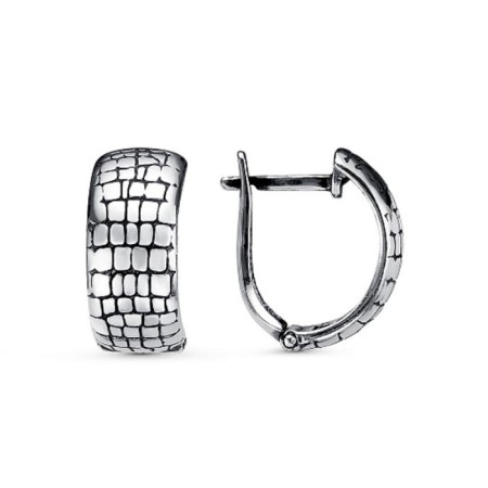 Earrings "Reptil" plate, echoing with oxidation
