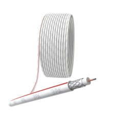 Coaxial cable SAT 50 m, 75 Ohms, CCS/(braid AL 75%), PVC, white color, Bay 100 m, Simple (