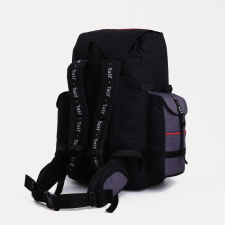 Tourist backpack on the valve, TAIF, 65 l, 3 external pockets, black/gray color-1