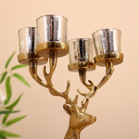 Summary for 4 candles "Deer" aluminum 18x20x35 cm-8
