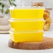 A set of containers for freezing 1 l zip, 3 pcs, yellow color