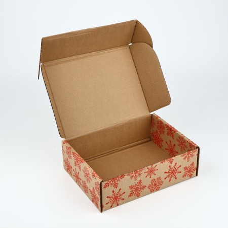 New Year's folding box "New Year's balls", brown, 27 x 21 x 9 cm, New Year-2