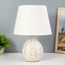 Table lamp 38047/1 E14 40W white with a golden patina 23x23x32 cm