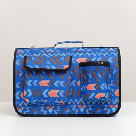 Bag - Carserans for animals, frame with pockets, 46 x 28 x 29 cm, blue-1