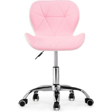 Computer chair Trizor Metal/Eco -leather, Chrome/Pink/White 53x53x69 cm-1