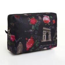 Cosmetic bag with lightning, black color