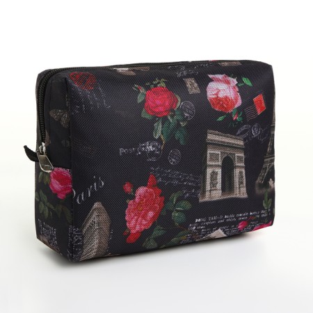 Cosmetic bag with lightning, black color