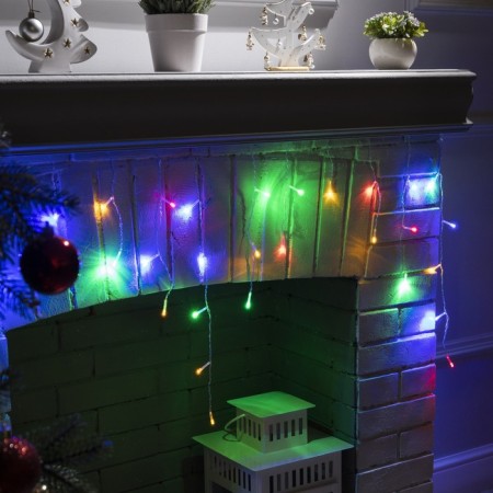 Garland "fringe" 3 × 0.5 m, IP20, transparent thread, 80 LED, glow of multi, 8 modes, 220 V-2