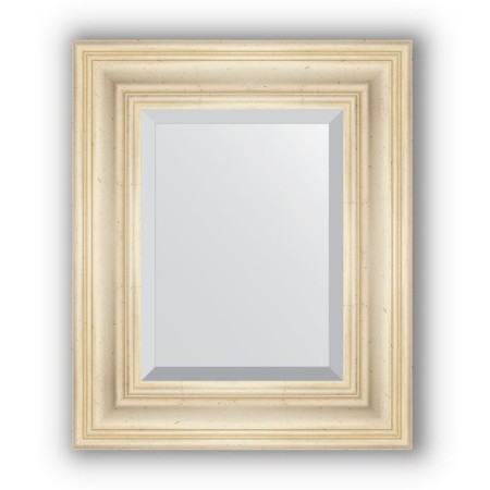 Mirror with fatset in a baguette frame - poisoned silver 99 mm, 49 x 59 cm, evoForm