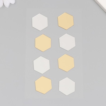 Mirror sticker "hexagons" 20x10 cm-1