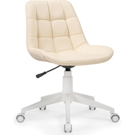 Computer chair Kelmi 1 plastic/eco -leather, white/ivory 51x61x78 cm