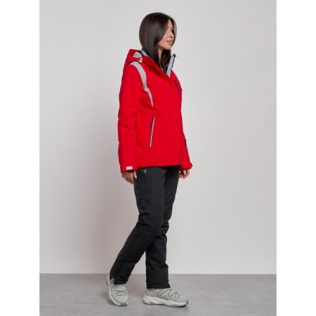 Ski costume female winter, size 42, red color-5