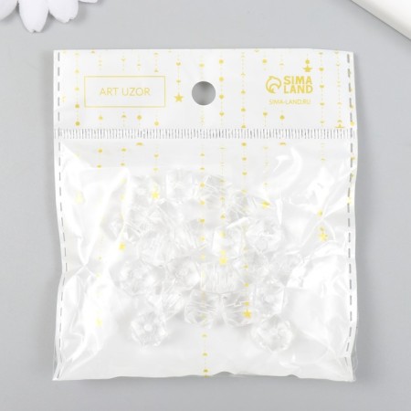 Beads for creativity Plastic "Crystal Square" set of 20 g 1.2x1.3x1.3 cm-3