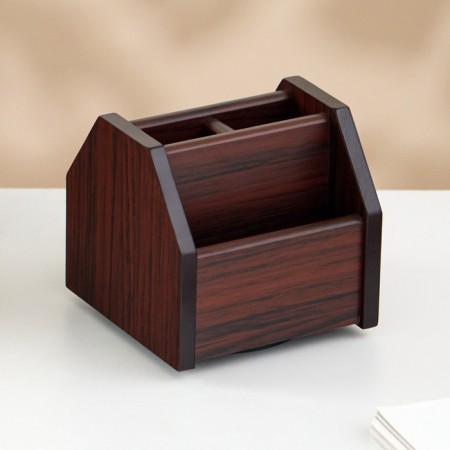 Organizer 4 sections, rotating, under a red tree with varnish. Kantiki, 12x12x12 cm, mix