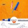 Ballpack handle BIC Round STIC EXACT, node 0.7 mm, thin letter, rubber emphasis, blue, disposable, gray housing