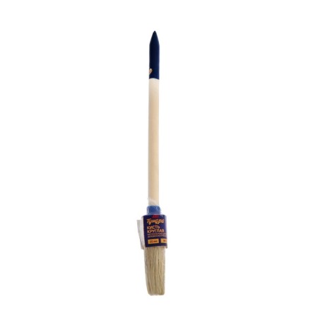 Round tundra, natural bristles, wooden handle, No. 2, 20 mm-4