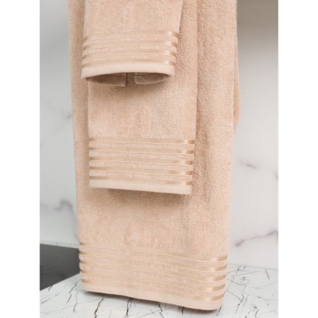 Terry towel Bio-Textiles, 380 gr, size 50x90 cm, beige color-1