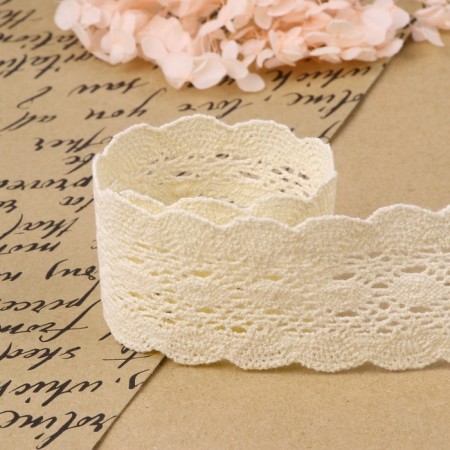Knitted lace, 50 mm × 10 ± 1 m, beige color-2