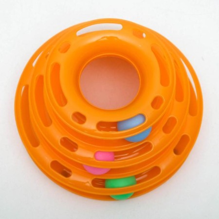 Game complex "Piggon" for cats with 3 balls, 24.5 x 24.5 x 13 cm, orange-3
