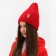 Children's hat Minaku with a lapel of Rr. 56-58, col. red