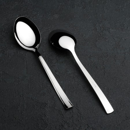 Dessert spoon "Trilate", h = 17 cm, thickness 2 mm, silver color
