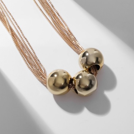 The necklace "stereo" is three beads, 6 threads, color gold, 40 cm-2