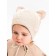 A cap on ties with ears Children's Amarobaby Pure Love Kitten, with a lining, size 46-48 cm, milk color