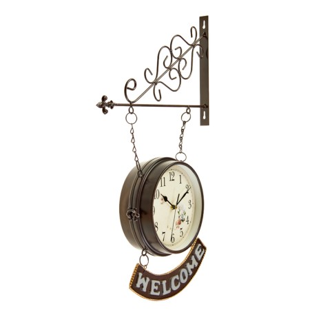 Wathered double-sided watches, on the suspension "WelCome", smooth move, D-20 cm, 55 x 36 cm, 1 aa-2