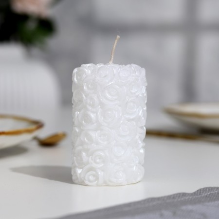 Candle-cylinder wedding "roses", 4.5x7.5 cm, home