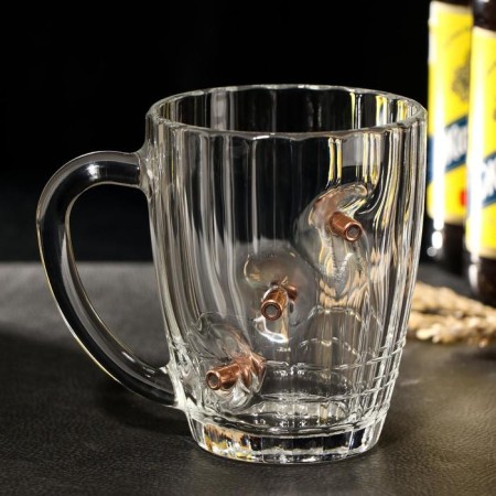 Mug "impenetrable", 3 bullets, for beer, 500 ml-5