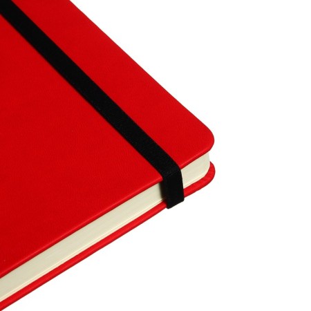 Diary of Leduced A5, 160 sheets MEGAPOLIS VELVET, solid cover, artificial leather, lies, on an elastic band, tinted block 70 g/m2, red-2