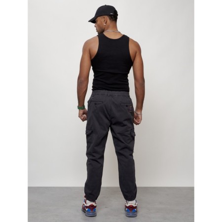 Cargo jeans men, size 44, dark gray color-3