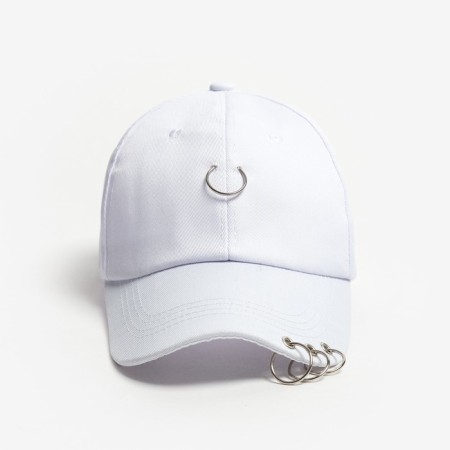 Women's cap minku with rings white color, rr 56-58-4