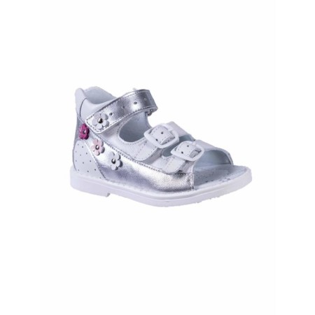 Baby sandals, size 22, silver color-1