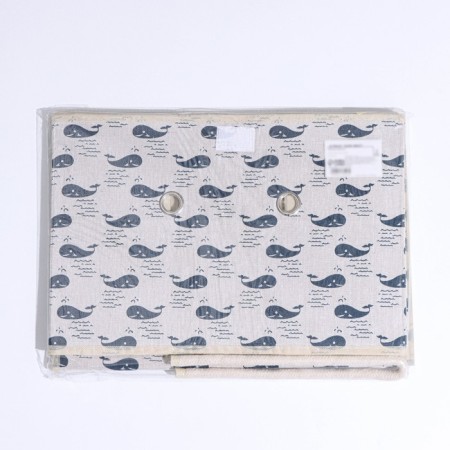 Stelly box for storage with a lid "Whales", 37 × 26 × 24 cm, white color-5
