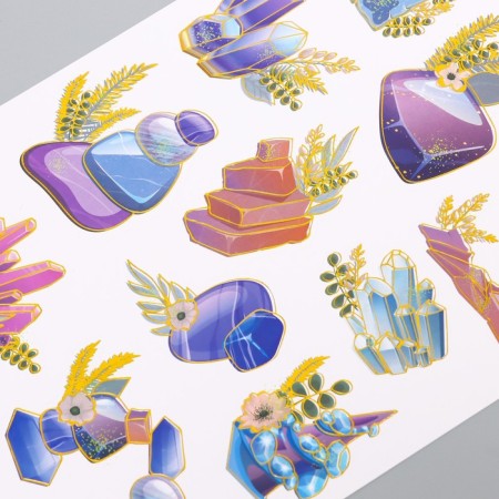 Stickers Paper "Crystals" set 2 sheets 20x15 cm-1