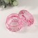 Casket glass "ice" Transparent pink 7x7x5 cm