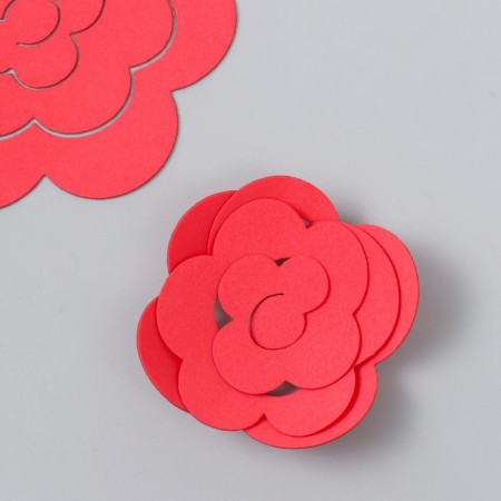 The workpiece of Foamiran "Flower Curly" 10x9.5 cm set 5 pcs. red