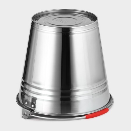A bucket with a lid, 8 l, d = 28 cm, from stainless steel Aisi 201-4
