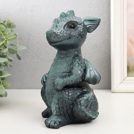 Figure "Dragon" 18x10x10 cm, dark green-4