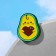 Avocado icon with a cerebral bone, colored in ferrous metal