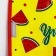 Bibslate for feeding "watermelon" waterproof on Velcro, with a pocket