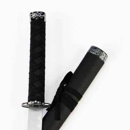 Souvenir weapon "Katana", without a stand, black scabbard for snake skin, matte 70 cm-4